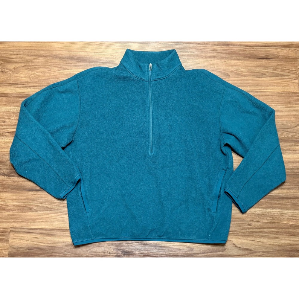 Lululemon Mens Oversized Fit Half Zip Fleece Pullover Teal Blue Sz L (LM3DTCS)